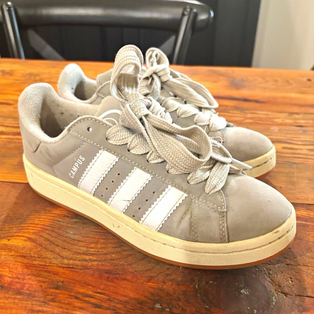 adidas Campus 00s Grey Gum Suede Low Top Lace-Up Sneakers Men's HQ8707